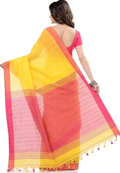 Handloom Cotton Saree in Yellow
