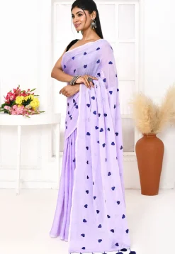 Handloom Cotton Saree in Light Purple