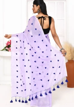 Handloom Cotton Saree in Light Purple