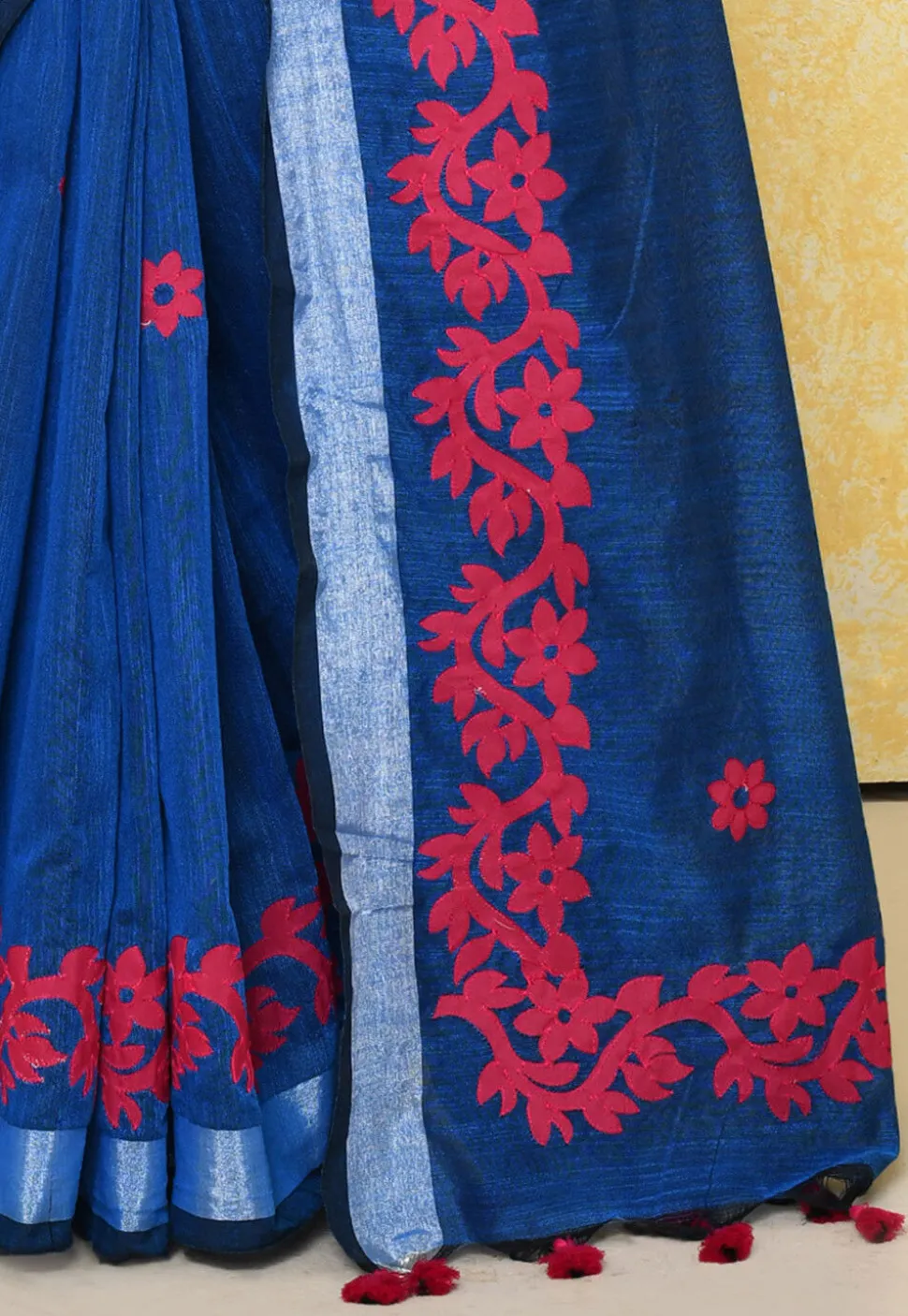Handloom Cotton Saree in Royal Blue