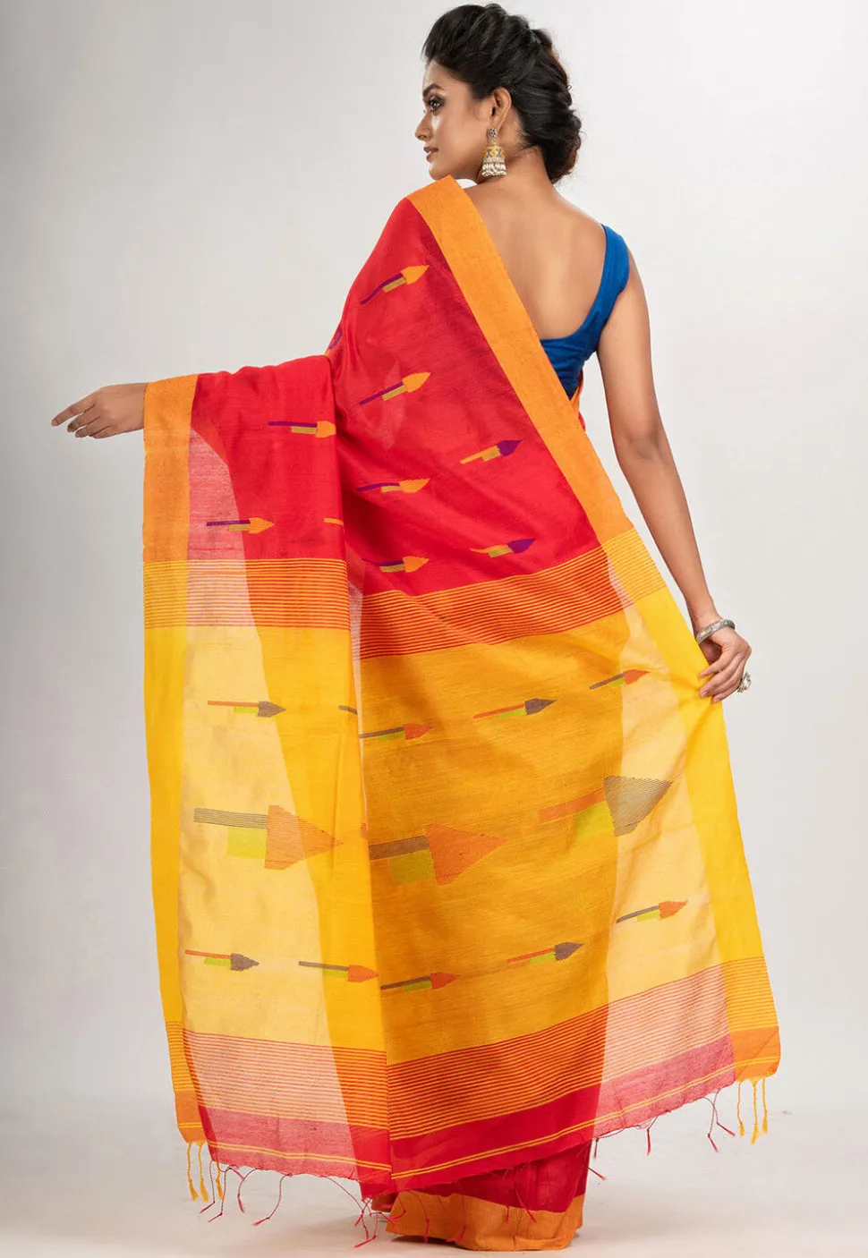 Handloom Cotton Saree in Red