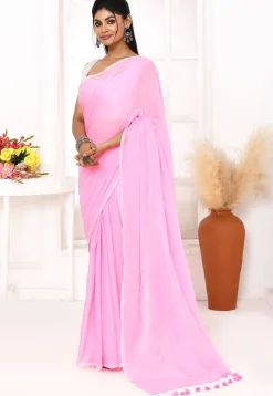 Handloom Cotton Saree in Pink
