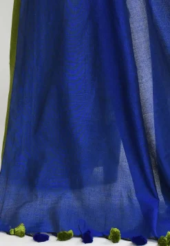 Handloom Cotton Saree in Green