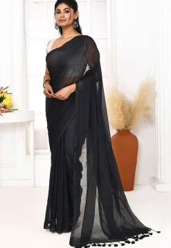 Handloom Cotton Saree in Black