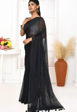 Handloom Cotton Saree in Black