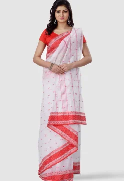 Handloom Cotton Saree in White