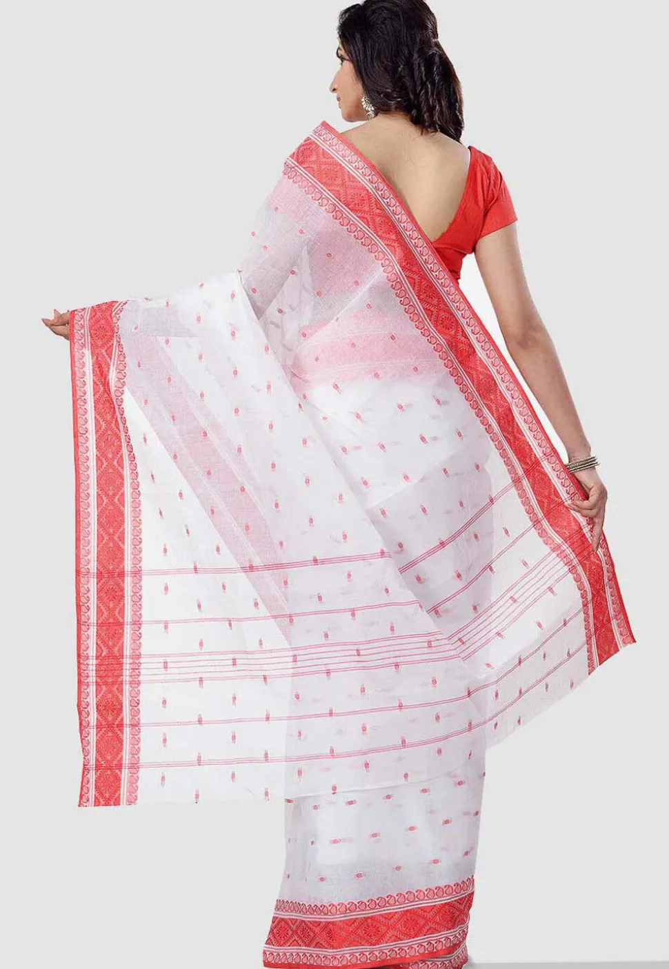 Handloom Cotton Saree in White