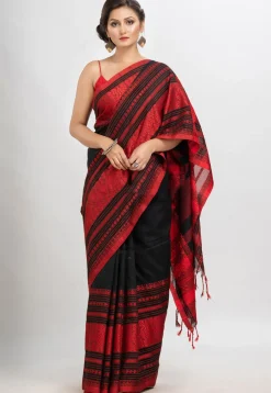 Handloom Cotton Saree in Black