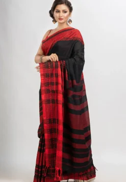 Handloom Cotton Saree in Black
