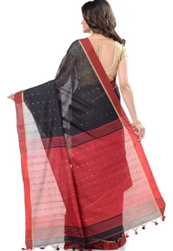 Handloom Cotton Saree in Black