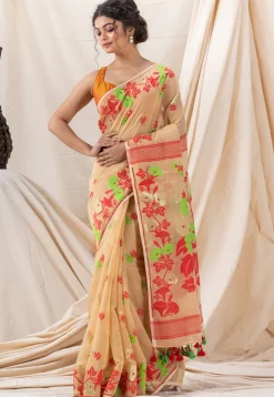 Handloom Cotton Saree in Beige