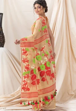 Handloom Cotton Saree in Beige