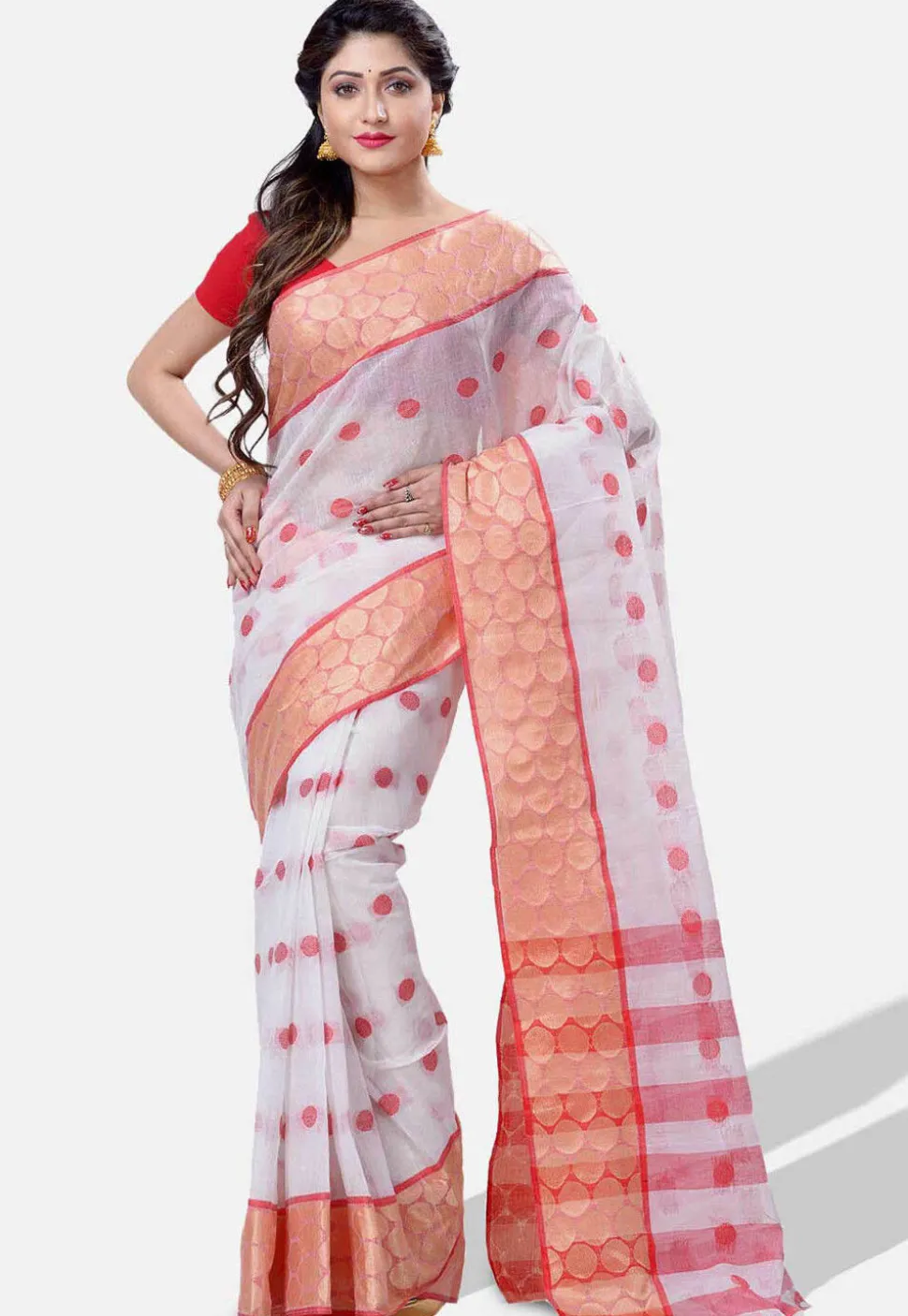 Handloom Cotton Saree in White