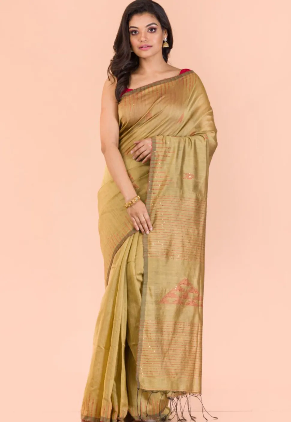 Handloom Cotton Saree in Beige