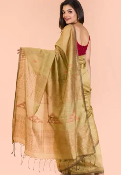 Handloom Cotton Saree in Beige