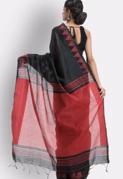 Handloom Cotton Saree in Black