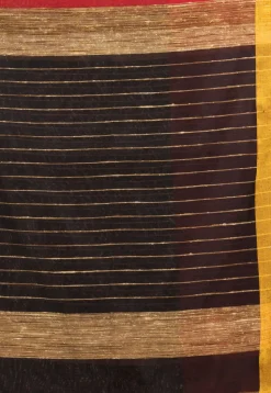 Handloom Cotton Saree in Red and Black