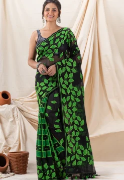 Handloom Cotton Saree in Black