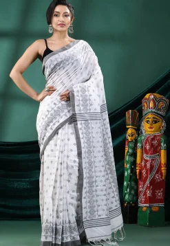 Handloom Cotton Saree in Off White