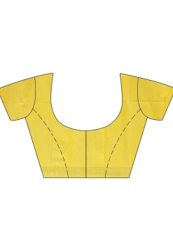 Handloom Cotton Silk Jamdani Saree in Yellow
