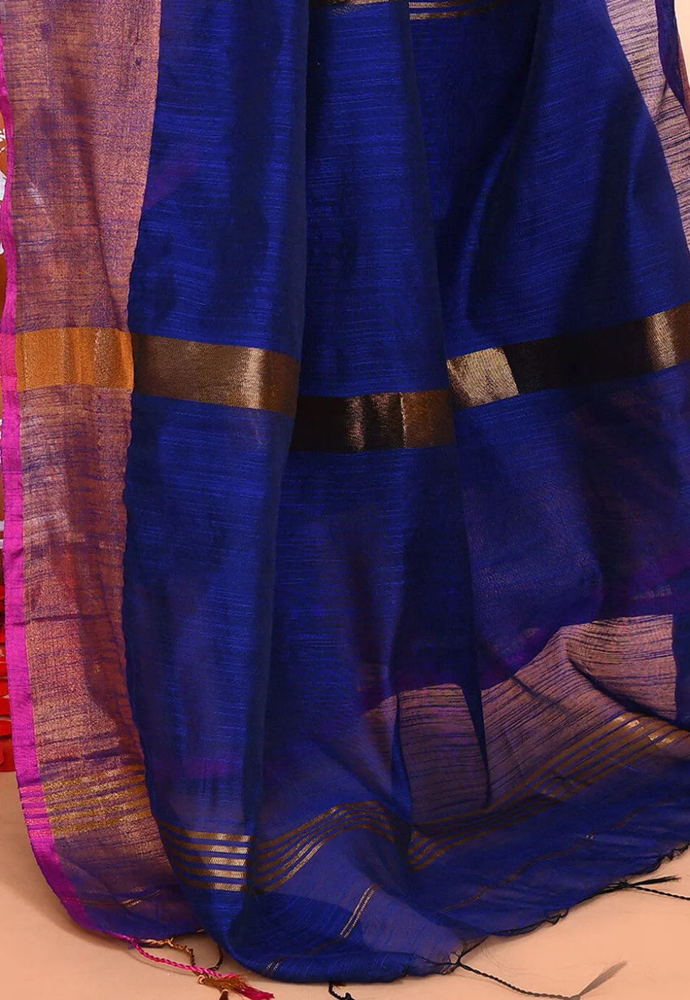 Handloom Cotton Silk Saree in Royal Blue