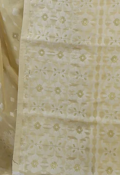 Handloom Cotton Silk Saree in Light Beige