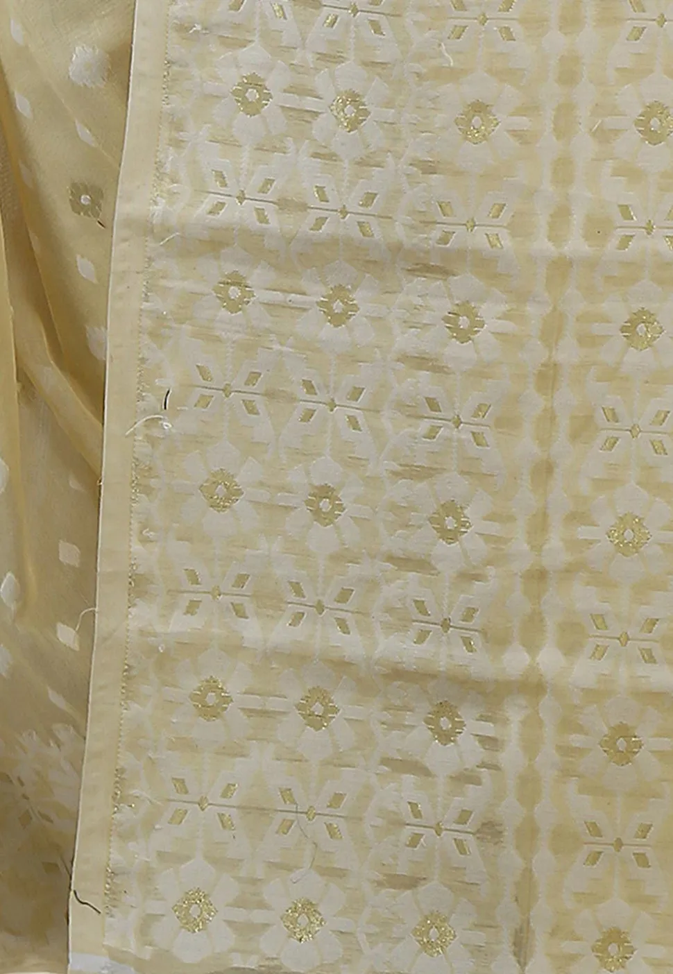 Handloom Cotton Silk Saree in Light Beige