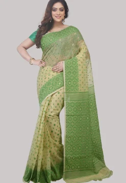 Handloom Cotton Silk Saree in Light Beige