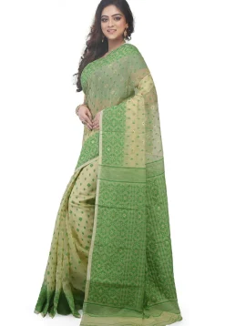 Handloom Cotton Silk Saree in Light Beige