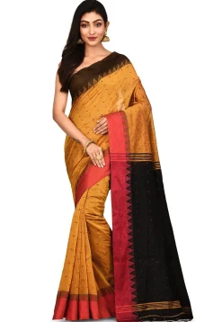 Handloom Cotton Silk Saree in Mustard
