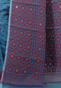 Handloom Cotton Silk Saree in Blue