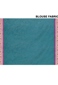 Handloom Cotton Silk Saree in Teal Blue