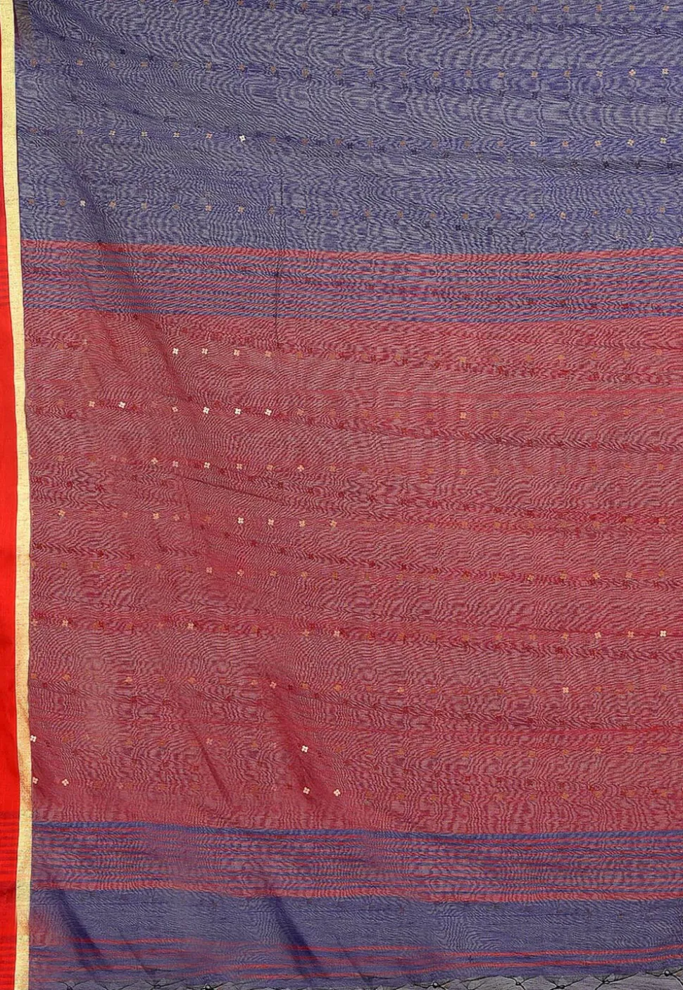 Handloom Cotton Silk Saree in Navy Blue