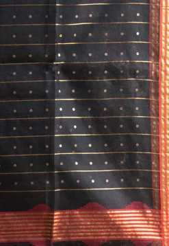 Handloom Jamdani Art Silk Saree in Black