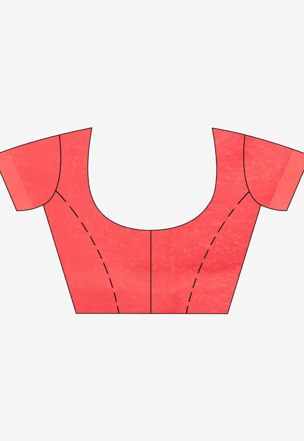 Handloom Jamdani Cotton Saree in Coral Red
