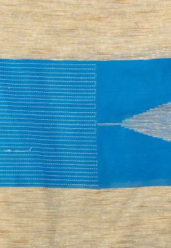 Handloom Jamdani Cotton Saree in Blue