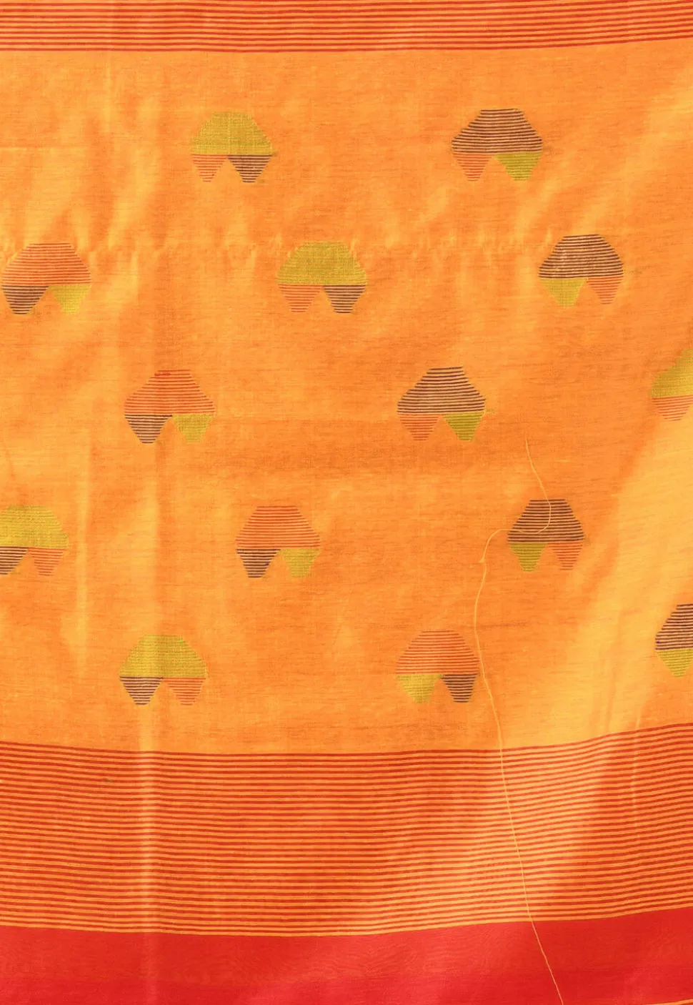 Handloom Jamdani Cotton Saree in Red