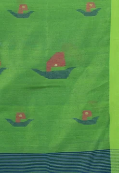 Handloom Jamdani Cotton Saree in Royal Blue