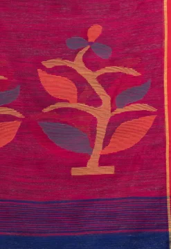 Handloom Jamdani Cotton Saree in Royal Blue