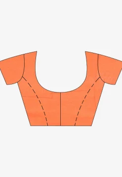 Handloom Jamdani Cotton Saree in Orange