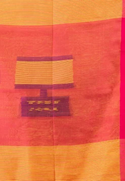 Handloom Jamdani Cotton Saree in Yellow