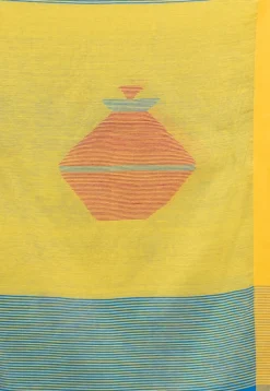 Handloom Jamdani Cotton Saree in Blue