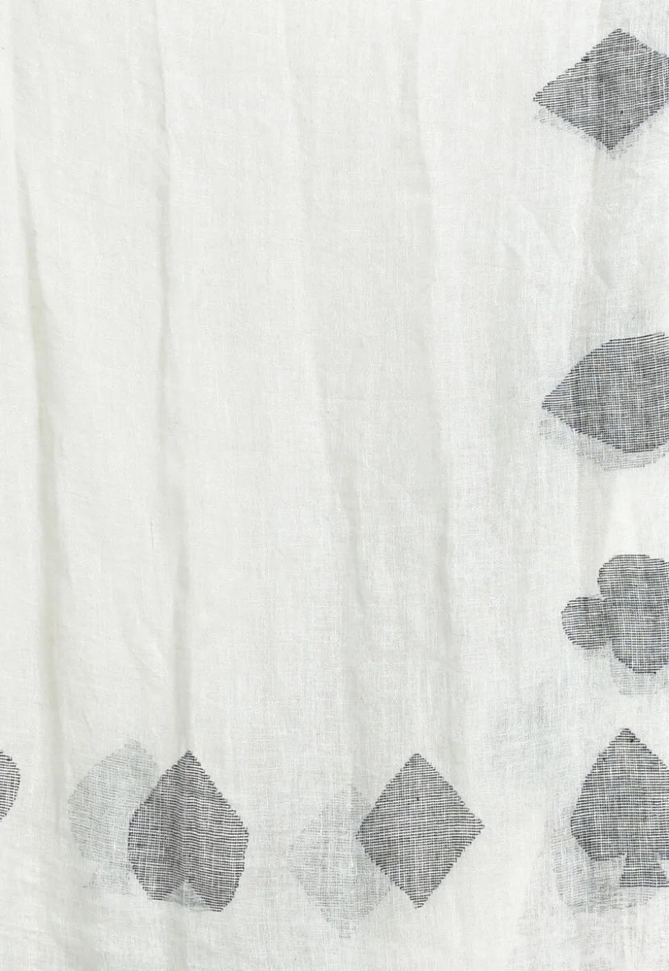 Handloom Jamdani Pure Linen Saree in Off White
