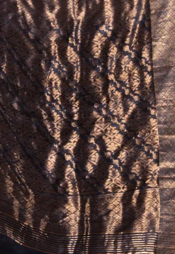 Handloom Jamdani Pure Matka Silk Saree in Navy blue
