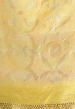 Handloom Jamdani Pure Matka Silk Saree in Yellow