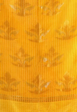 Handloom Jamdani Pure Matka Silk Saree in Dark Yellow