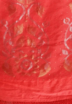 Handloom Jamdani Pure Matka Silk Saree in Red