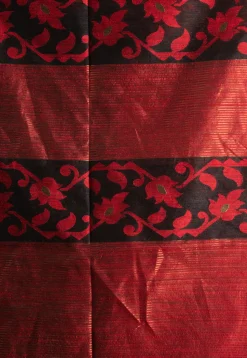 Handloom Jamdani Pure Matka Silk Saree in Black