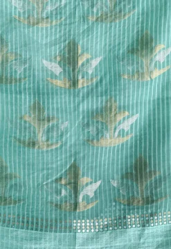 Handloom Jamdani Pure Matka Silk Saree in Pastel Green
