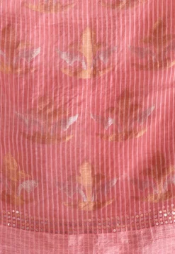 Handloom Jamdani Pure Matka Silk Saree in Dark Peach